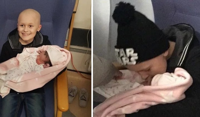 Todkranker Junge kämpft, um Geburt von Schwester zu erleben.